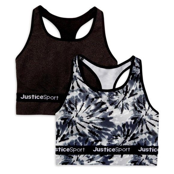 2pack Justice Sport Seamless Longline Bra One Tie Dye & One solid Oh So Soft ! - Picture 2 of 7